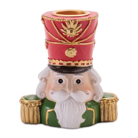 Melrose 3.25" Nutcracker Head with Taper Candle Holders, 2ct.